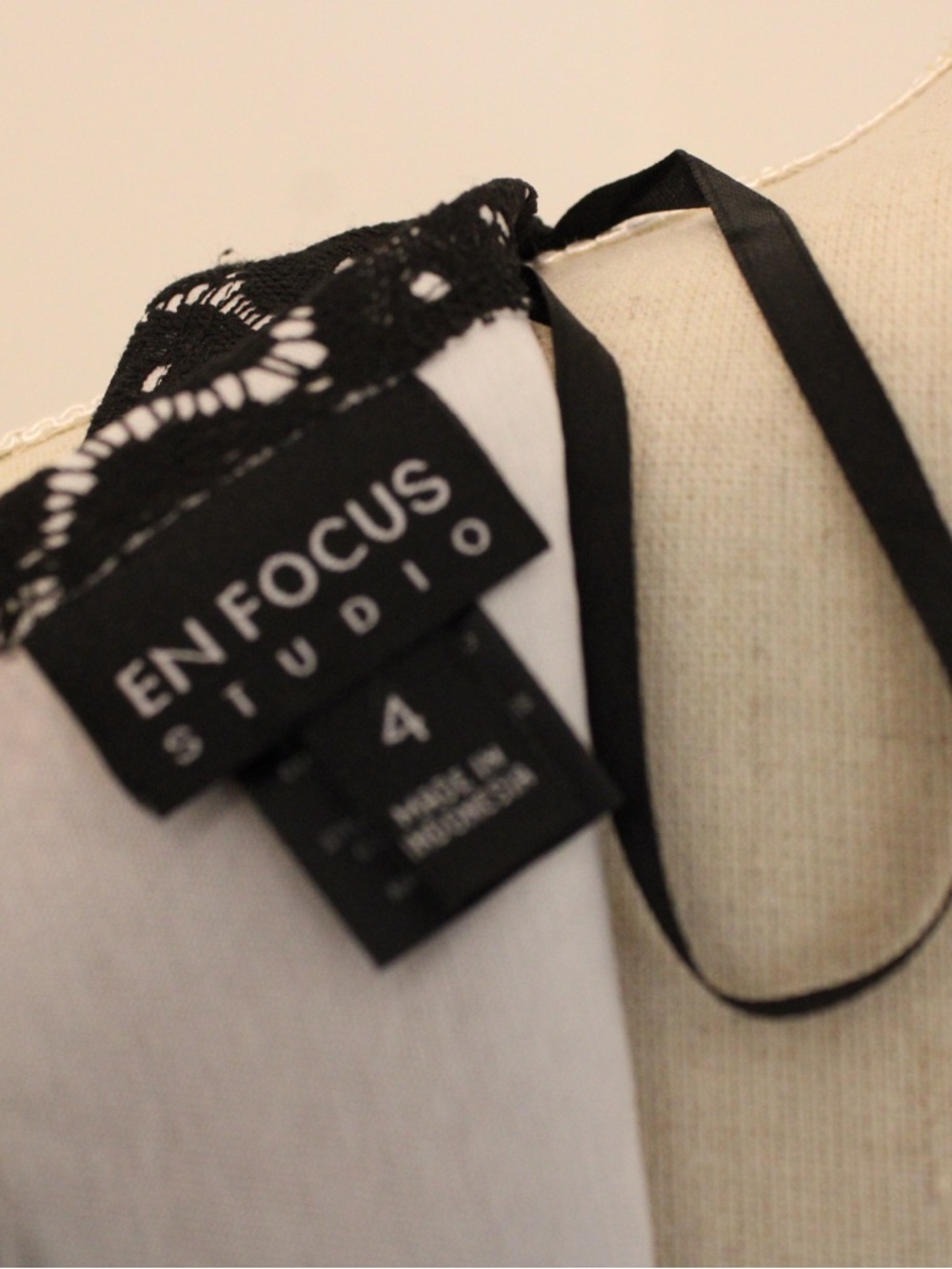 Enfocus Studios White & Black Lace Dress Size 4 - Picture 7 of 9
